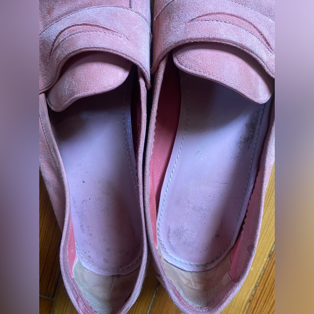 Mansur Gavriel Pink Suede Loafers 38 - Picture 3 of 9